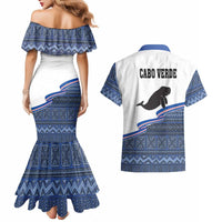 Cape Verde Manatee Couples Matching Mermaid Dress and Hawaiian Shirt Pattern With Flag Color - Wonder Print Shop