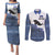 Cape Verde Manatee Couples Matching Puletasi and Long Sleeve Button Shirt Pattern With Flag Color - Wonder Print Shop