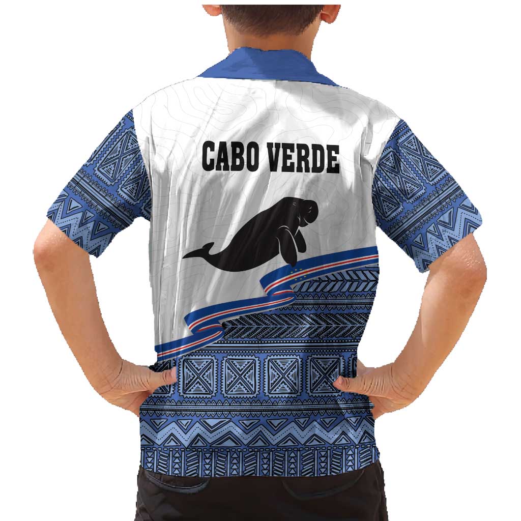 Cape Verde Manatee Family Matching Mermaid Dress and Hawaiian Shirt Pattern With Flag Color - Wonder Print Shop