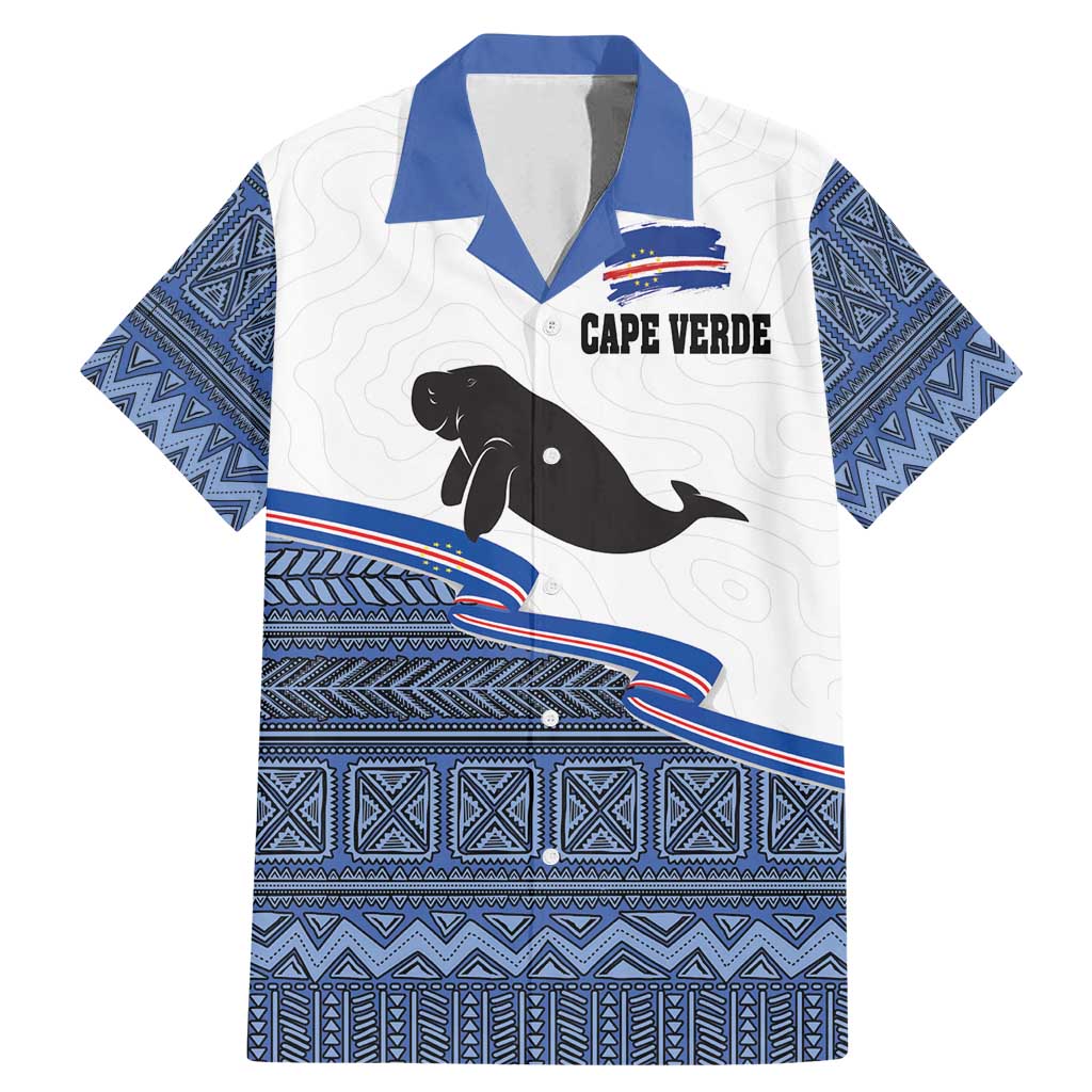 Cape Verde Manatee Family Matching Mermaid Dress and Hawaiian Shirt Pattern With Flag Color - Wonder Print Shop