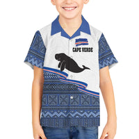 Cape Verde Manatee Family Matching Puletasi and Hawaiian Shirt Pattern With Flag Color - Wonder Print Shop