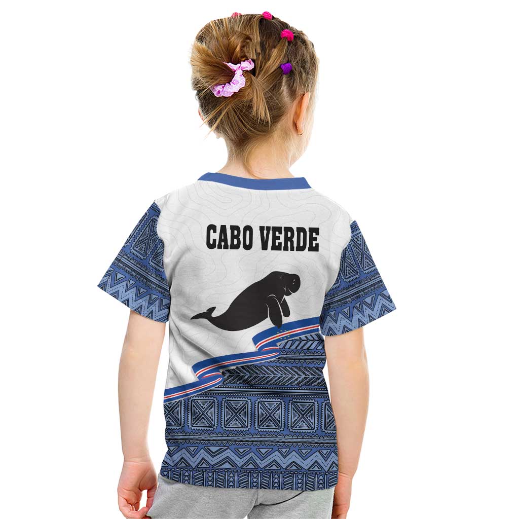 Cape Verde Manatee Kid T Shirt Pattern With Flag Color - Wonder Print Shop