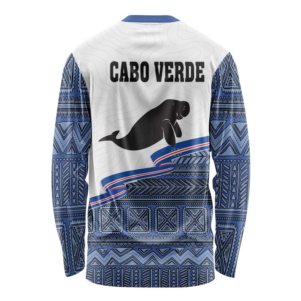 Cape Verde Manatee Long Sleeve Shirt Pattern With Flag Color - Wonder Print Shop
