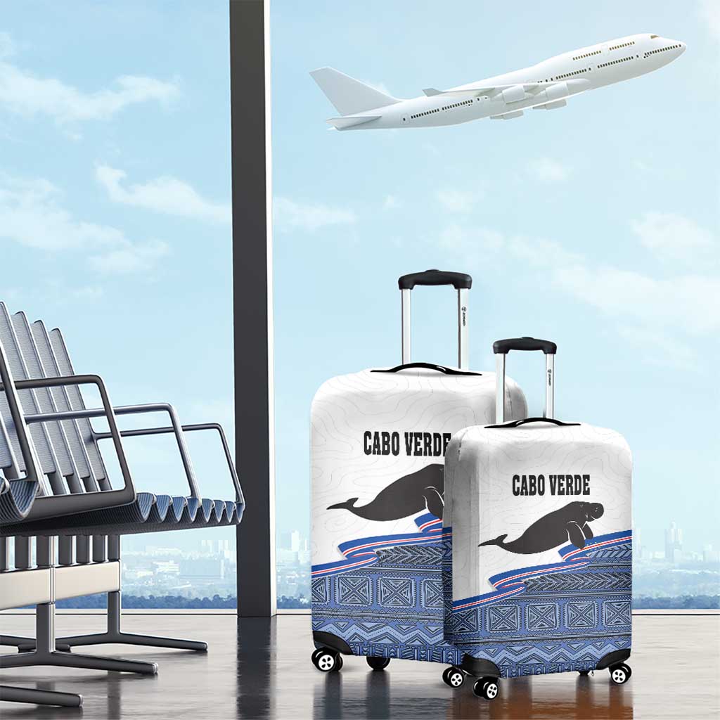 Cape Verde Manatee Luggage Cover Pattern With Flag Color - Wonder Print Shop