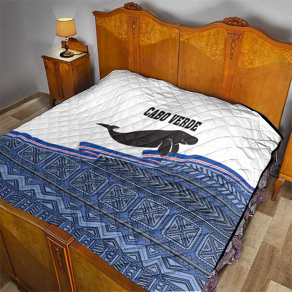Cape Verde Manatee Quilt Pattern With Flag Color - Wonder Print Shop
