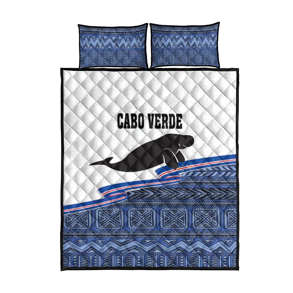 Cape Verde Manatee Quilt Bed Set Pattern With Flag Color - Wonder Print Shop
