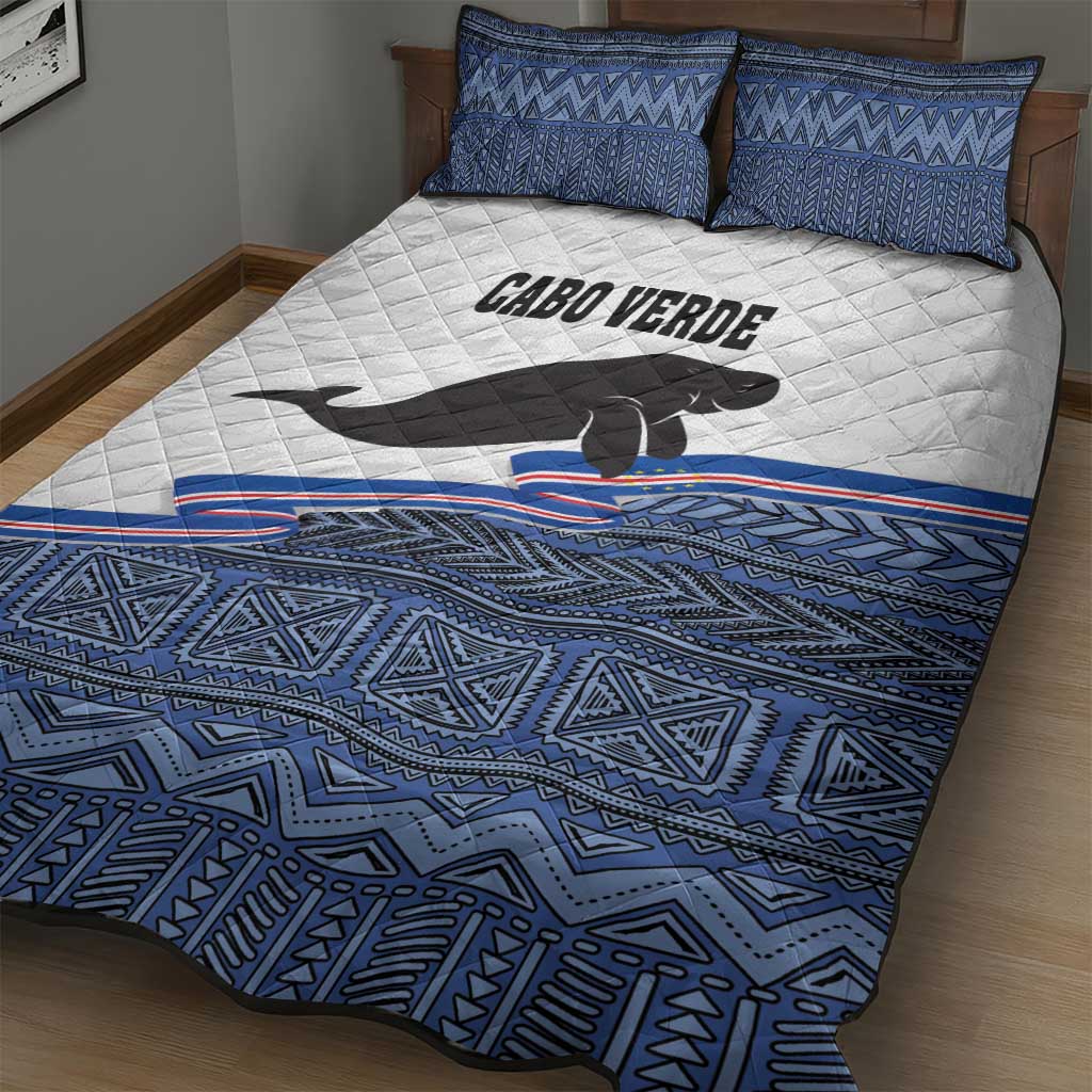 Cape Verde Manatee Quilt Bed Set Pattern With Flag Color - Wonder Print Shop