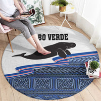 Cape Verde Manatee Round Carpet Pattern With Flag Color