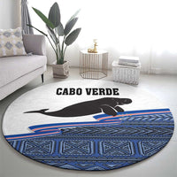 Cape Verde Manatee Round Carpet Pattern With Flag Color