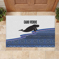 Cape Verde Manatee Rubber Doormat Pattern With Flag Color - Wonder Print Shop
