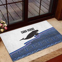 Cape Verde Manatee Rubber Doormat Pattern With Flag Color - Wonder Print Shop