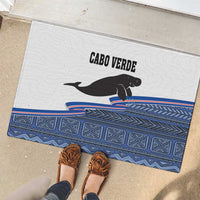 Cape Verde Manatee Rubber Doormat Pattern With Flag Color - Wonder Print Shop