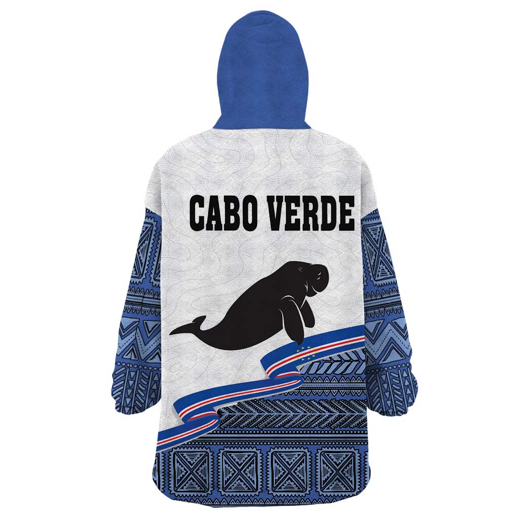 Cape Verde Manatee Wearable Blanket Hoodie Pattern With Flag Color - Wonder Print Shop