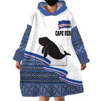 Cape Verde Manatee Wearable Blanket Hoodie Pattern With Flag Color - Wonder Print Shop