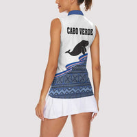 Cape Verde Manatee Women Sleeveless Polo Shirt Pattern With Flag Color - Wonder Print Shop
