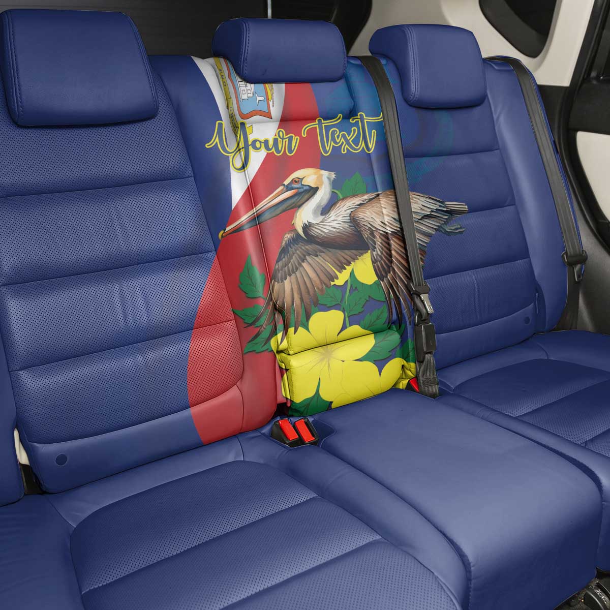 Personalized Sint Maarten Flag Day Back Car Seat Cover 40th Anniversary Semper Progrediens