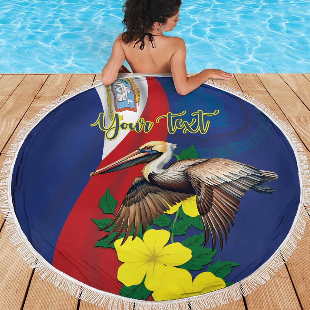 Personalized Sint Maarten Flag Day Beach Blanket 40th Anniversary Semper Progrediens