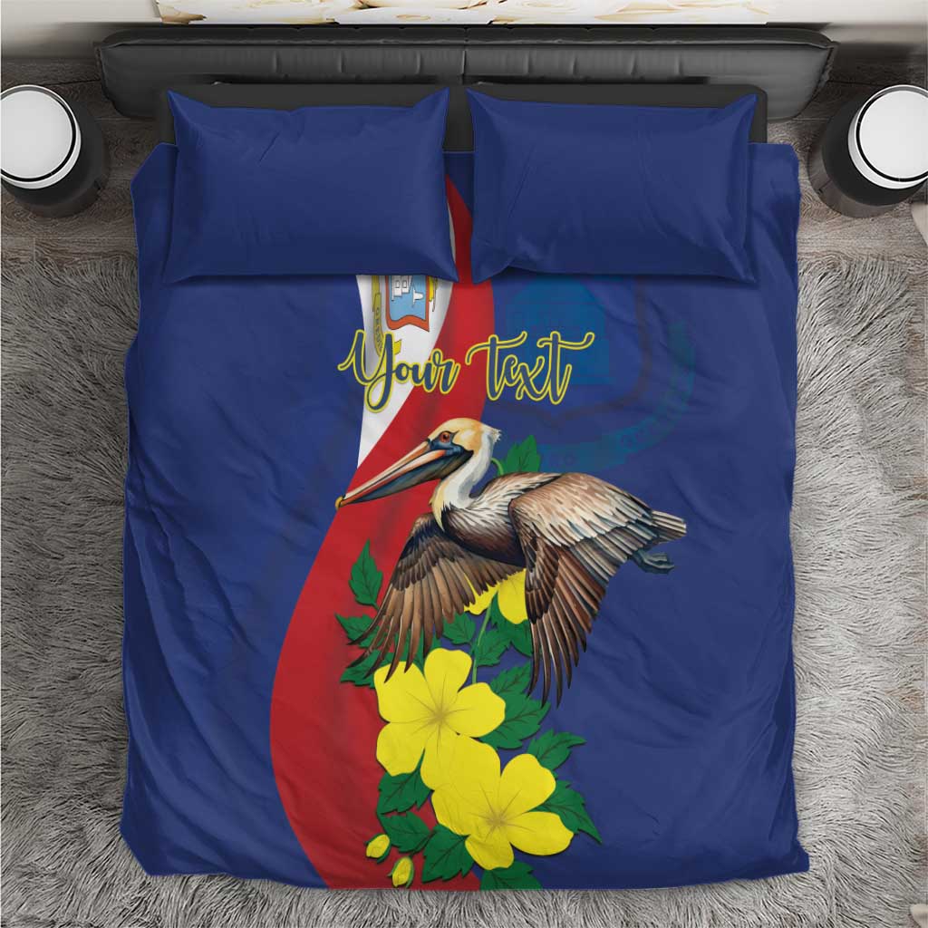 Personalized Sint Maarten Flag Day Bedding Set 40th Anniversary Semper Progrediens
