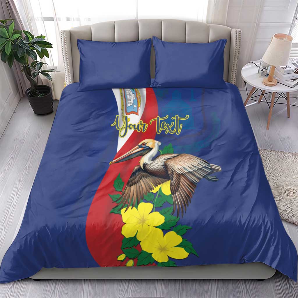 Personalized Sint Maarten Flag Day Bedding Set 40th Anniversary Semper Progrediens