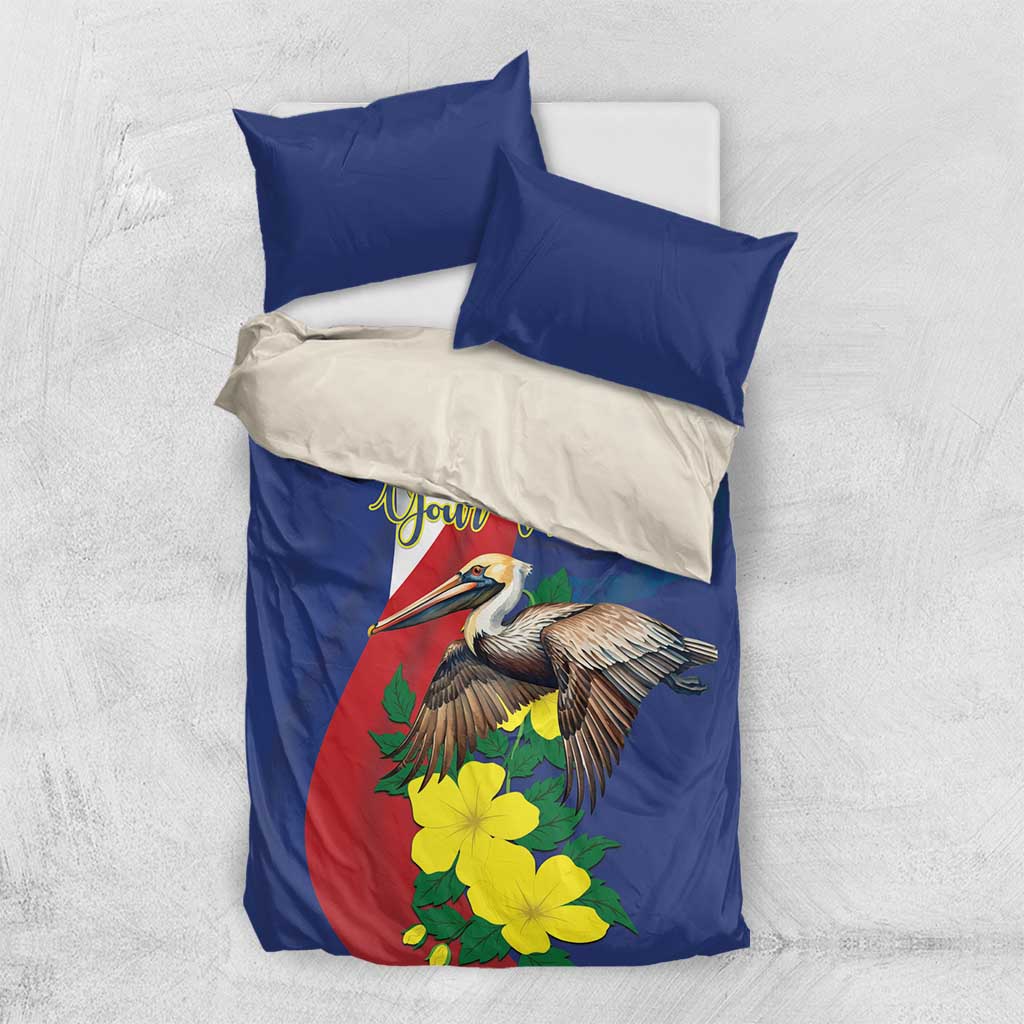 Personalized Sint Maarten Flag Day Bedding Set 40th Anniversary Semper Progrediens