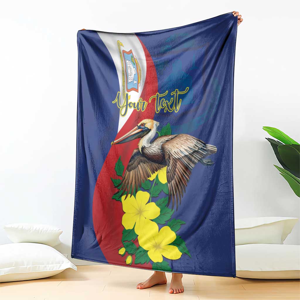 Personalized Sint Maarten Flag Day Blanket 40th Anniversary Semper Progrediens