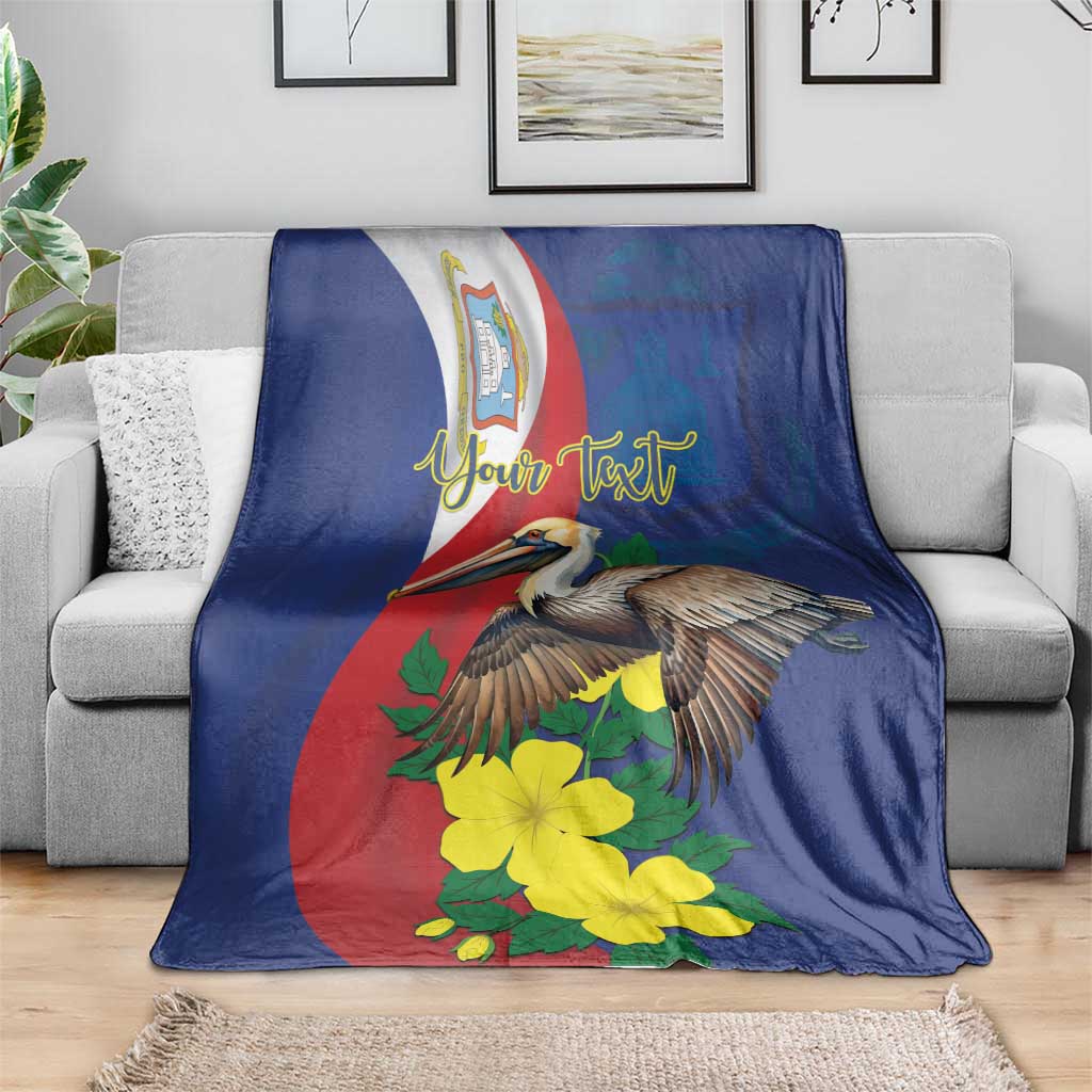 Personalized Sint Maarten Flag Day Blanket 40th Anniversary Semper Progrediens