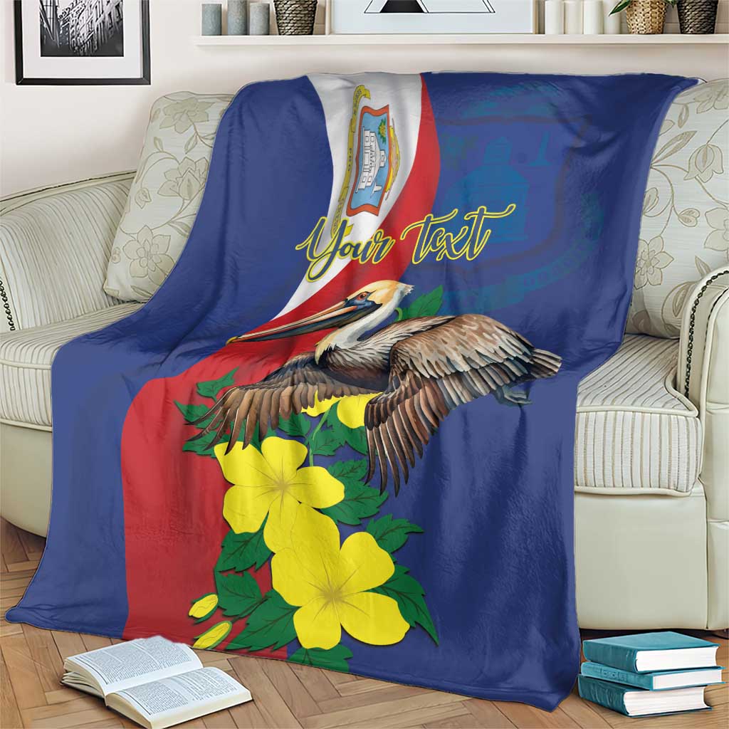 Personalized Sint Maarten Flag Day Blanket 40th Anniversary Semper Progrediens