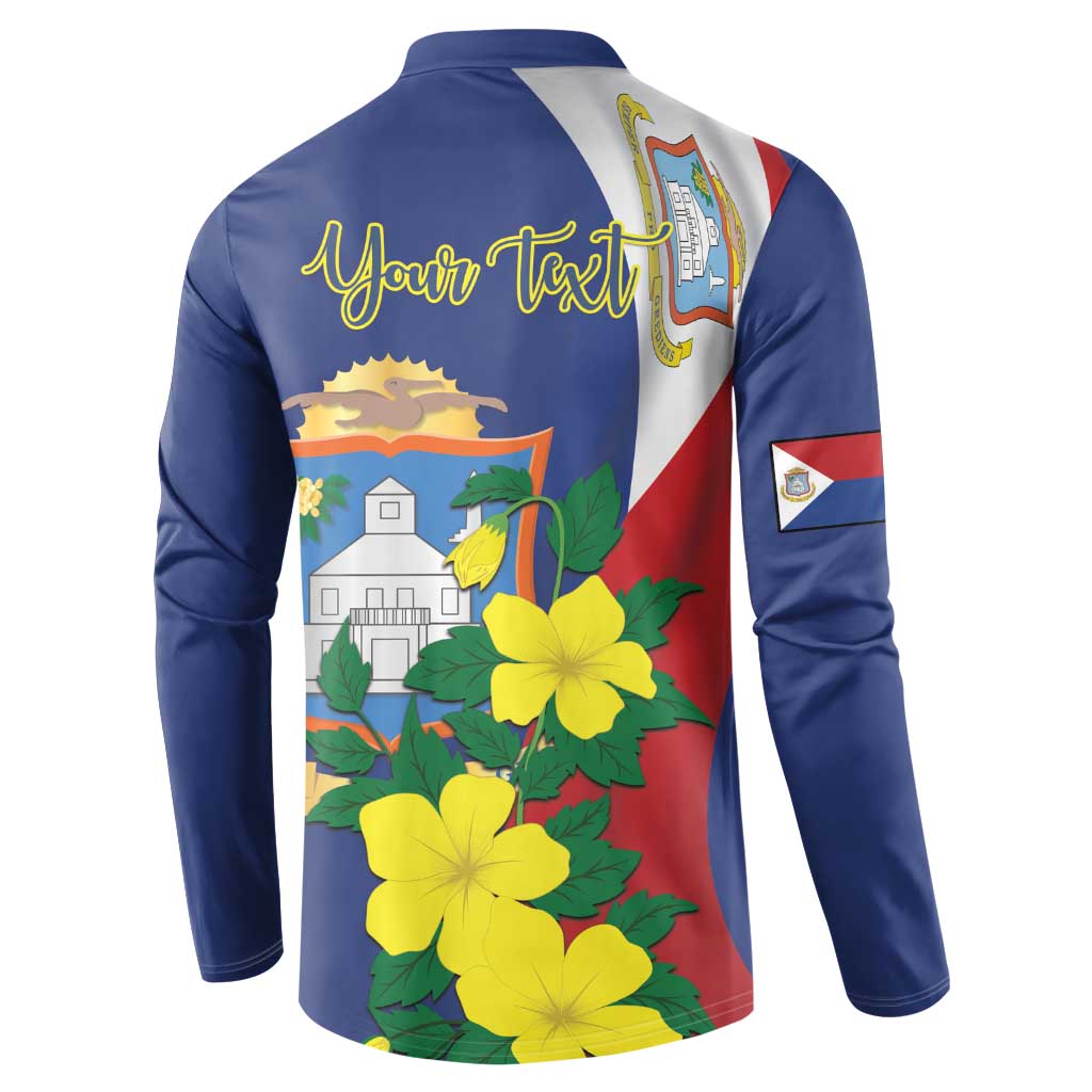 Personalized Sint Maarten Flag Day Button Sweatshirt 40th Anniversary Semper Progrediens