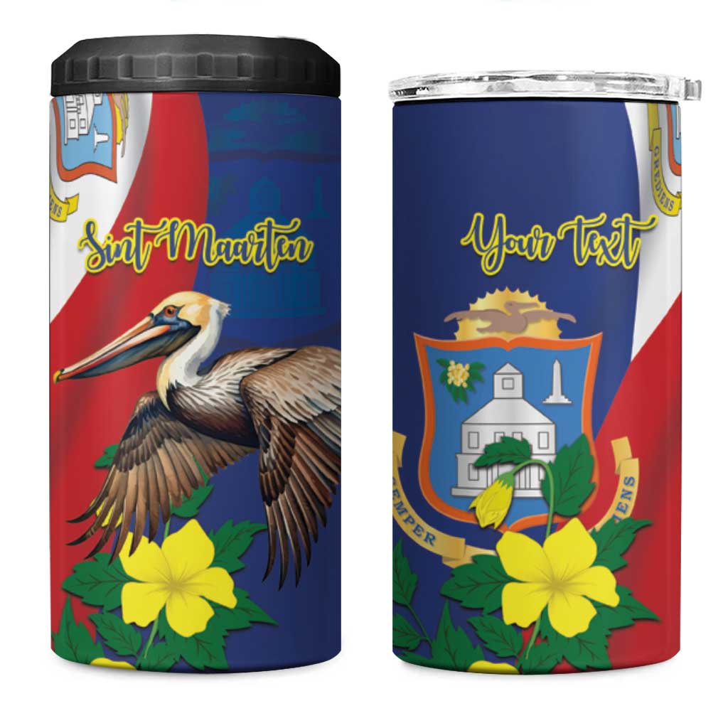 Personalized Sint Maarten Flag Day 4 in 1 Can Cooler Tumbler 40th Anniversary Semper Progrediens