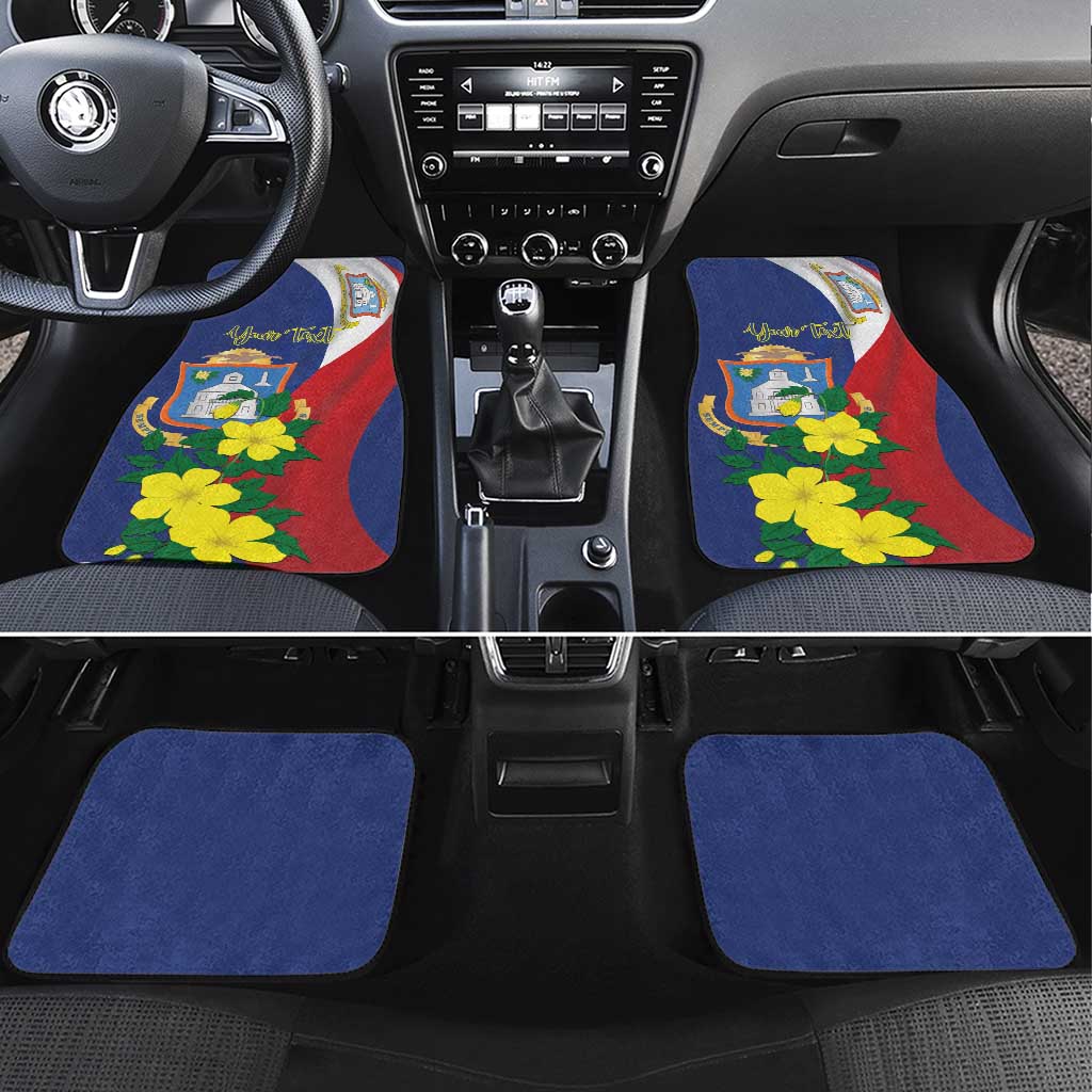 Personalized Sint Maarten Flag Day Car Mats 40th Anniversary Semper Progrediens