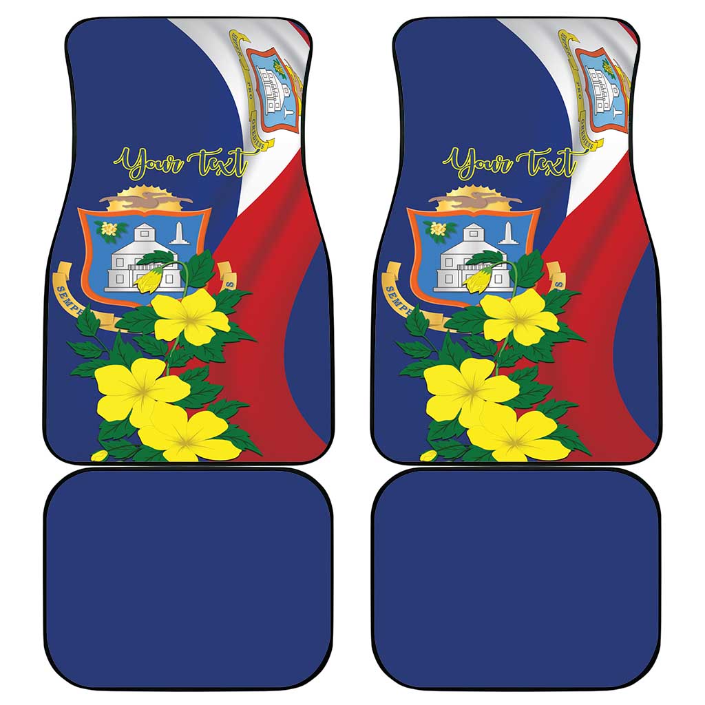 Personalized Sint Maarten Flag Day Car Mats 40th Anniversary Semper Progrediens