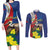 Personalized Sint Maarten Flag Day Couples Matching Long Sleeve Bodycon Dress and Long Sleeve Button Shirt 40th Anniversary Semper Progrediens