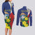 Personalized Sint Maarten Flag Day Couples Matching Long Sleeve Bodycon Dress and Long Sleeve Button Shirt 40th Anniversary Semper Progrediens