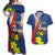 Personalized Sint Maarten Flag Day Couples Matching Off Shoulder Maxi Dress and Hawaiian Shirt 40th Anniversary Semper Progrediens