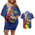 Personalized Sint Maarten Flag Day Couples Matching Off Shoulder Short Dress and Hawaiian Shirt 40th Anniversary Semper Progrediens