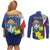 Personalized Sint Maarten Flag Day Couples Matching Off Shoulder Short Dress and Long Sleeve Button Shirt 40th Anniversary Semper Progrediens