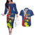 Personalized Sint Maarten Flag Day Couples Matching Off The Shoulder Long Sleeve Dress and Hawaiian Shirt 40th Anniversary Semper Progrediens