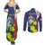 Personalized Sint Maarten Flag Day Couples Matching Summer Maxi Dress and Long Sleeve Button Shirt 40th Anniversary Semper Progrediens