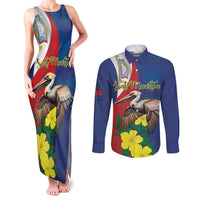 Personalized Sint Maarten Flag Day Couples Matching Tank Maxi Dress and Long Sleeve Button Shirt 40th Anniversary Semper Progrediens