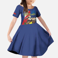 Personalized Sint Maarten Flag Day Family Matching Long Sleeve Bodycon Dress and Hawaiian Shirt 40th Anniversary Semper Progrediens
