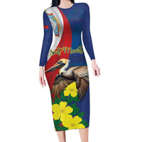 Personalized Sint Maarten Flag Day Family Matching Long Sleeve Bodycon Dress and Hawaiian Shirt 40th Anniversary Semper Progrediens