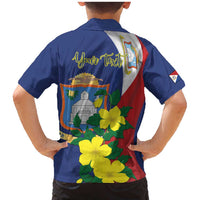 Personalized Sint Maarten Flag Day Family Matching Mermaid Dress and Hawaiian Shirt 40th Anniversary Semper Progrediens