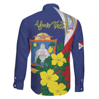 Personalized Sint Maarten Flag Day Family Matching Mermaid Dress and Hawaiian Shirt 40th Anniversary Semper Progrediens