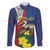 Personalized Sint Maarten Flag Day Family Matching Off The Shoulder Long Sleeve Dress and Hawaiian Shirt 40th Anniversary Semper Progrediens