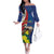 Personalized Sint Maarten Flag Day Family Matching Off The Shoulder Long Sleeve Dress and Hawaiian Shirt 40th Anniversary Semper Progrediens