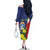 Personalized Sint Maarten Flag Day Family Matching Off The Shoulder Long Sleeve Dress and Hawaiian Shirt 40th Anniversary Semper Progrediens
