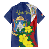 Personalized Sint Maarten Flag Day Family Matching Off Shoulder Maxi Dress and Hawaiian Shirt 40th Anniversary Semper Progrediens