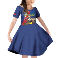 Personalized Sint Maarten Flag Day Family Matching Off Shoulder Short Dress and Hawaiian Shirt 40th Anniversary Semper Progrediens
