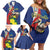 Personalized Sint Maarten Flag Day Family Matching Off Shoulder Short Dress and Hawaiian Shirt 40th Anniversary Semper Progrediens