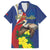 Personalized Sint Maarten Flag Day Family Matching Off Shoulder Short Dress and Hawaiian Shirt 40th Anniversary Semper Progrediens